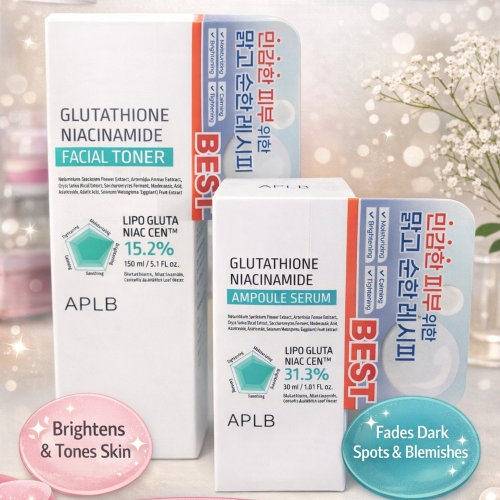 APL Glutathione Niacinamide Toner and Serum Set - White and Blue